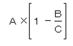A×（１-B÷C）