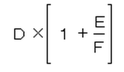 D×（１+E÷F）