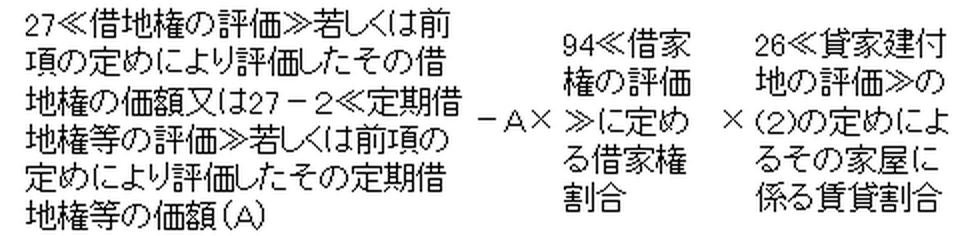 貸家建付借地権等の価格の算式