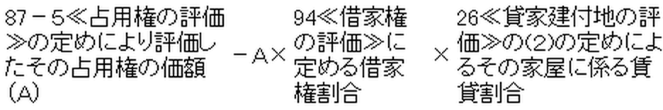 占用の許可に基づき所有する家屋を貸家とした場合の占用権の評価の算式