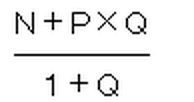 （N＋P×Q）÷（１＋Q）